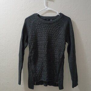 Dex 1963 Gray Cable Knit Sweater with Side Zippers – Size Small/Petite (S/P)